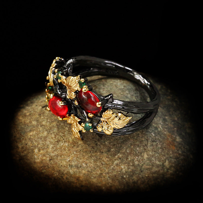 Wholesale Colorful Flower Angel Two-tone Ring
